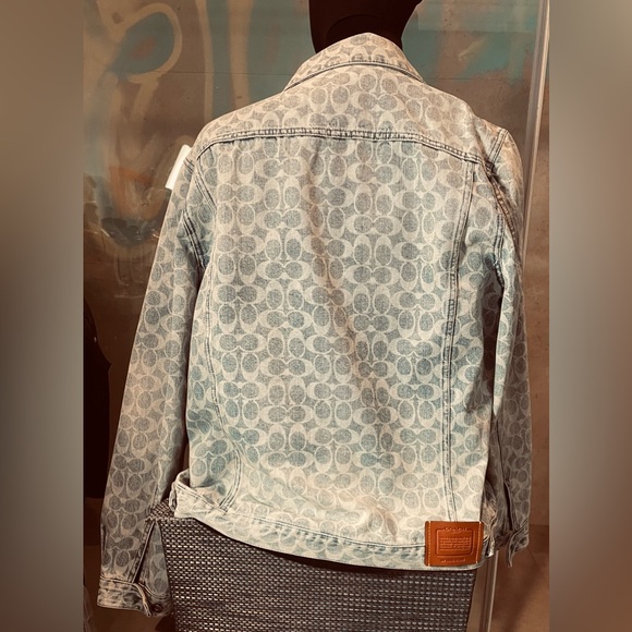 Coach Jacket - XL - Dapper Dan Inspired - Long-Sleeve Denim Jacket -  Blue White - Picture 3 of 14
